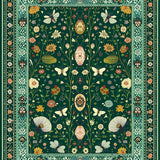 Ultra Soft Area Rug, Non Slip, Stain Resistant, Washable Area Rugs for Living Room, Bedroom, Forest Green Tiled Aesthetic(Green)