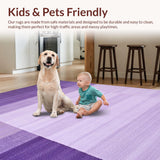 Ultra Soft Area Rug, Non Slip, Stain Resistant, Washable Area Rugs for Living Room, Bedroom, Stylish Textured Lilac Ensemble(Purple)