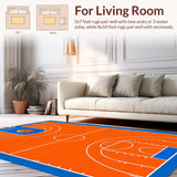 Ultra Soft Area Rug, Non Slip, Stain Resistant, Washable Area Rugs for Living Room, Bedroom, Dynamic Fire-Printed Sports Aesthetic(Orange)