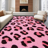 Ultra Soft Area Rug, Non Slip, Stain Resistant, Washable Area Rugs for Living Room, Bedroom, Vibrant Faux Cowhide Area Rug for Bedrooms(Pink)
