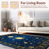 Ultra Soft Area Rug, Non Slip, Stain Resistant, Washable Area Rugs for Living Room, Bedroom, Enchanting Stellar Radiance Style(Blue)