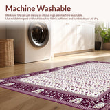 Ultra Soft Area Rug, Non Slip, Stain Resistant, Washable Area Rugs for Living Room, Bedroom, Luxe Monochrome Abstract Style(Purple)