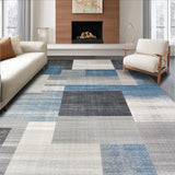 Ultra Soft Area Rug, Non Slip, Stain Resistant, Washable Area Rugs for Living Room, Bedroom, Stylish Modern Patchwork Composition(Gray)