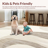 Artisan Weave Area Ivory & Beige Abstract Swirls Design(Beige)