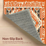 Ultra Soft Area Rug, Non Slip, Stain Resistant, Washable Area Rugs for Living Room, Bedroom, Chic Modern Textured Stripes(Orange)