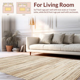 Ultra Soft Area Rug, Non Slip, Stain Resistant, Washable Area Rugs for Living Room, Bedroom, Cozy Natural Fiber Woven Texture(Beige)
