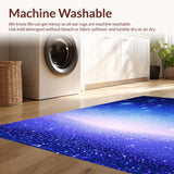Ultra Soft Area Rug, Non Slip, Stain Resistant, Washable Area Rugs for Living Room, Bedroom, Ombre Starry Shaggy Aesthetic(Blue)