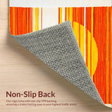 Ultra Soft Area Rug, Non Slip, Stain Resistant, Washable Area Rugs for Living Room, Bedroom, Lively Abstract Sunray Design(Orange)