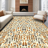 Beige Runner Featuring Geometric Spotted Inspired by Antelope Prints(Brown)