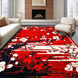 Ultra Soft Area Rug, Non Slip, Stain Resistant, Washable Area Rugs for Living Room, Bedroom, Vibrant Cherry Blossom Aesthetic(Red)