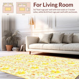 Ultra Soft Area Rug, Non Slip, Stain Resistant, Washable Area Rugs for Living Room, Bedroom, Warm Beige and Cream Petal Composition(Beige)