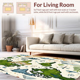 Beige Interactive with Dinosaur Figures and Artistic World Map(Green)