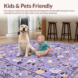 Ultra Soft Area Rug, Non Slip, Stain Resistant, Washable Area Rugs for Living Room, Bedroom, Soft Purple Nursery Oriental Washable Area Rug(Purple)