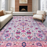 Ultra Soft Area Rug, Non Slip, Stain Resistant, Washable Area Rugs for Living Room, Bedroom, Chic Vintage Botanical Elegance(Ivory)