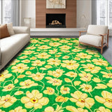 Ultra Soft Area Rug, Non Slip, Stain Resistant, Washable Area Rugs for Living Room, Bedroom, Fresh Three-Dimensional Blossom Style(Green)