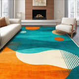 Ultra Soft Area Rug, Non Slip, Stain Resistant, Washable Area Rugs for Living Room, Bedroom, Contemporary Multicolor Swirl Design(Blue)
