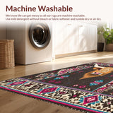 Ultra Soft Area Rug, Non Slip, Stain Resistant, Washable Area Rugs for Living Room, Bedroom, Pastel Highland Cattle Decorative Style(Brown)