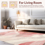 Ultra Soft Area Rug, Non Slip, Stain Resistant, Washable Area Rugs for Living Room, Bedroom, Delicate Mauve Toned Cozy Plush Floor Covering with Cute Shaggy Texture(Red)