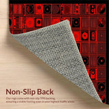 Ultra Soft Area Rug, Non Slip, Stain Resistant, Washable Area Rugs for Living Room, Bedroom, Chic Minimalist Music Note Aesthetic(Red)