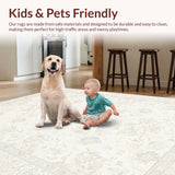 Ultra Soft Area Rug, Non Slip, Stain Resistant, Washable Area Rugs for Living Room, Bedroom, Luxurious Gentle Round Visual Appeal(Beige)