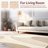 Ultra Soft Area Rug, Non Slip, Stain Resistant, Washable Area Rugs for Living Room, Bedroom, Ultra Durable Machine Contemporary Area(Beige)
