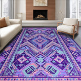 Ultra Soft Area Rug, Non Slip, Stain Resistant, Washable Area Rugs for Living Room, Bedroom, Artful Vibrant Medley Pattern(Purple)