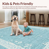 Ultra Soft Area Rug, Non Slip, Stain Resistant, Washable Area Rugs for Living Room, Bedroom, Dainty Water Absorbent Bath Mat With Coquette Bow And Feminine Touch(Blue)