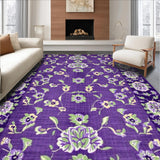 Ultra Soft Area Rug, Non Slip, Stain Resistant, Washable Area Rugs for Living Room, Bedroom, Minimalist Soft Hue Patterns(Purple)