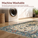 Ultra Soft Area Rug, Non Slip, Stain Resistant, Washable Area Rugs for Living Room, Bedroom, Rustic Earthy Floral Aesthetic(Beige)