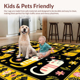Ultra Soft Area Rug, Non Slip, Stain Resistant, Washable Area Rugs for Living Room, Bedroom, Serene Cozy Cat-Inspired Decoration(Black)