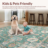 Ultra Soft Area Rug, Non Slip, Stain Resistant, Washable Area Rugs for Living Room, Bedroom, Vintage Beige Playroom Oriental Area Rug(Beige)
