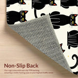 Ultra Soft Area Rug, Non Slip, Stain Resistant, Washable Area Rugs for Living Room, Bedroom, Soft Black Cat Bedroom Accent Doormat(Black)