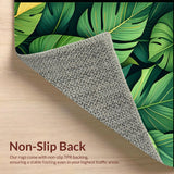 Ultra Soft Area Rug, Non Slip, Stain Resistant, Washable Area Rugs for Living Room, Bedroom, Rustic Tropical Plant Pattern(Green)