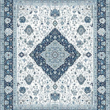 Ultra Soft Area Rug, Non Slip, Stain Resistant, Washable Area Rugs for Living Room, Bedroom, Luxurious Abstract Ethnic Patterns(White)