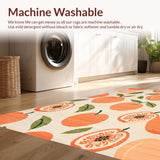 Ultra Soft Area Rug, Non Slip, Stain Resistant, Washable Area Rugs for Living Room, Bedroom, Playful Modern Eclectic Design(Orange)