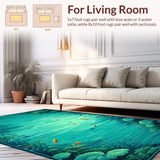 Ultra Soft Area Rug, Non Slip, Stain Resistant, Washable Area Rugs for Living Room, Bedroom, Serene Nature-Inspired Playroom Delight(Green)