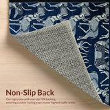 Ultra Soft Area Rug, Non Slip, Stain Resistant, Washable Area Rugs for Living Room, Bedroom, Luxe Blue Animalistic Appeal(Blue)