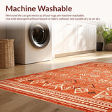 Ultra Soft Area Rug, Non Slip, Stain Resistant, Washable Area Rugs for Living Room, Bedroom, Modern Abstract Cozy Accents(Orange)