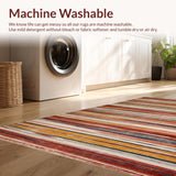 Ultra Soft Area Rug, Non Slip, Stain Resistant, Washable Area Rugs for Living Room, Bedroom, Artistic Casual Woven Aesthetic(Red)