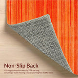 Ultra Soft Area Rug, Non Slip, Stain Resistant, Washable Area Rugs for Living Room, Bedroom, Elegant Warm Toned Minimalism(Orange)