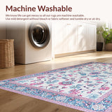 Ultra Soft Area Rug, Non Slip, Stain Resistant, Washable Area Rugs for Living Room, Bedroom, Classic Coastal Pattern Harmony(White)