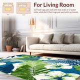 Elegant Blue Green Botanical Print(Blue)