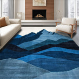 Ultra Soft Area Rug, Non Slip, Stain Resistant, Washable Area Rugs for Living Room, Bedroom, Serene Indigo and Cream Nature Fusion(Blue)