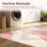 Ultra Soft Area Rug, Non Slip, Stain Resistant, Washable Area Rugs for Living Room, Bedroom, Delicate Mauve Toned Cozy Plush Floor Covering with Cute Shaggy Texture(Red)
