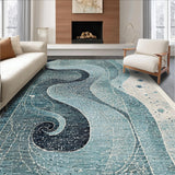 Ultra Soft Area Rug, Non Slip, Stain Resistant, Washable Area Rugs for Living Room, Bedroom, Elegant Kraken Rug With Artistic Tentacle Swirl Pattern For Decor(Blue)
