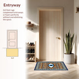 Ultra Soft Area Rug, Non Slip, Stain Resistant, Washable Area Rugs for Living Room, Bedroom, Contemporary Graphic Statement Piece(Brown)