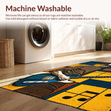 Ultra Soft Area Rug, Non Slip, Stain Resistant, Washable Area Rugs for Living Room, Bedroom, Chic Striking Melody Inspired Theme(Brown)