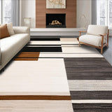 Ultra Soft Area Rug, Non Slip, Stain Resistant, Washable Area Rugs for Living Room, Bedroom, Modern Trio with Contrasting Border Lines in Earthy Neutrals(Black)