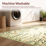 Ultra Soft Area Rug, Non Slip, Stain Resistant, Washable Area Rugs for Living Room, Bedroom, Stylish Ethereal Insect and Flora Blend(Ivory)