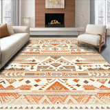Ultra Soft Area Rug, Non Slip, Stain Resistant, Washable Area Rugs for Living Room, Bedroom, Chic Tiled Geometric Arrangement(Brown)